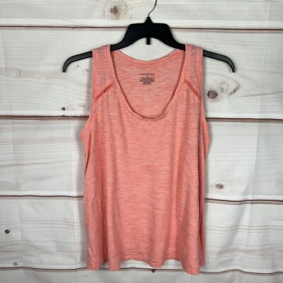 Pullover sin mangas Lane Bryant Top para mujer 14 16 naranja a rayas cuello redondo Foto 1 de 4