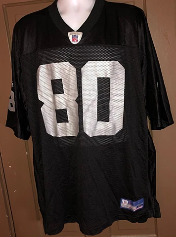 JERRY RICE RAIDERS  REEBOK ON FIELD BLACK JERSEY MENS XL Cover