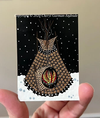 Original Winter Teepee Dot Art ACEO by Cheryl Garman-Andrade. - Изображение 1 из 2
