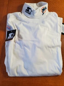 NEW Vintage Miami Dolphins TurtleNeck Shirt Sz XL White NFL Apparel Starter 90s - Picture 1 of 17