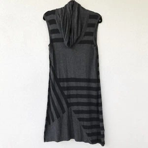Jacqui E Womens Size S Grey Stripe Cotton Mix Cowl Neck Sleeveless Tunic Top - Picture 1 of 10