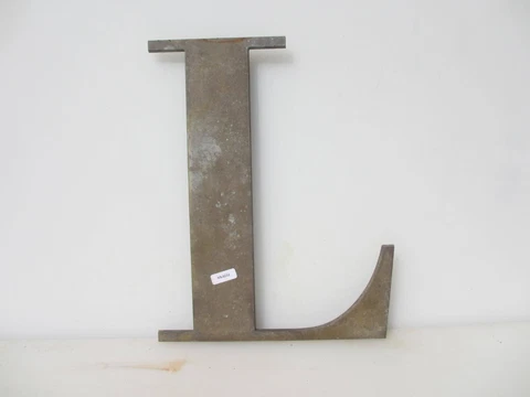 Large Vintage Brass Shop Letter "L" Sign Old Plaque Name Initial Antique 12"H Cover
