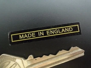 Made in England Text & Outline Self Adhesive Bike Sticker 2" Gold & Clear Car - Picture 1 of 1