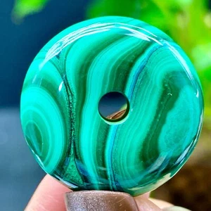 10GNatural Gloss Malachite Stone Transparent Round Pendant Mineral Sample - Picture 1 of 17