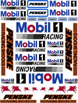 R/C MODEL Decal Sticker SHEET 1/12-1/10-DIE CUT SHAPES-PENSKE - MOBIL- TRAXXAS - Image 1 of 4