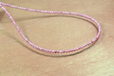 Collar gargantilla cuentas redondas facetadas de rodocrosita rosa natural A++ 24"" Foto 1 de 4