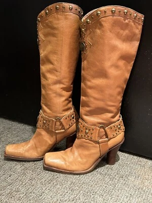 Antonio Melani Tan / Brown Buffalo Nickel Leather  SZ 6.5M Women - Image 1 of 4