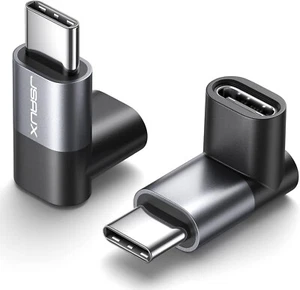 90 Degree USB-C Male to USB-C Female Adapter, Right Angle 2-Pack 40Gbps Data Tra - Picture 1 of 7