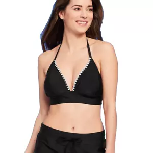 Top bikini donna all'uncinetto reggicalze Kona Sol nero coppa D/dd - Foto 1 di 1