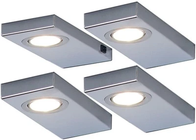 LED Unterbauleuchte Küche 4x3 W Edelstahl Küchenleuchte Leon Leuchtenset *548873 - Bild 1 von 3