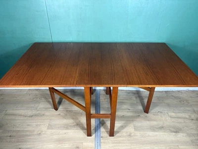 Mid Century Teak Drop Leaf Dining Table-Courier Delivery - Image 1 of 4
