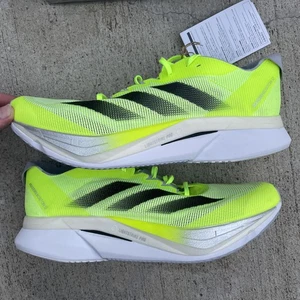 Adidas Adizero Boston 12 Limón Lúcido Talla 10 Núcleo Negro Plateado Metálico JQ2553 - Imagen 1 de 5