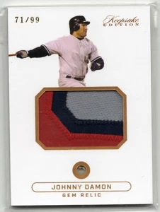 Johnny Damon 2024 Keepsake Sports Edition Gem Relic TRIPLE PATCH JERSEY 71/99 - Picture 1 of 2