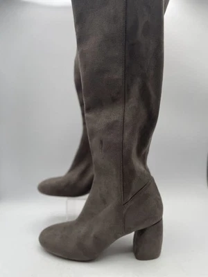 Nine West Kerianna Knee Boot Women's Sz 6.5 Beige Suede Block Heel Round Toe - Image 1 of 4