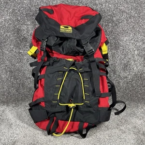 Vintage Mountainsmith Backpack Red Black Hiking Bag Belted Padded 90s - Picture 1 of 10