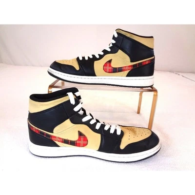 Nike Jordan 1 Mid SE Tartan Swoosh, altura al tobillo, para hombre 10,5 Foto 1 de 4