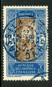 French Colonies 1913 Dahomey 1F 25¢ Blue & Dark Brown Scott #80 VFU G744 - Picture 1 of 6