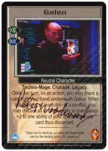 Babylon 5 CCG Crusade Embossed Card Galen Peter Woodward Autograph Signed Thin - Picture 1 of 3