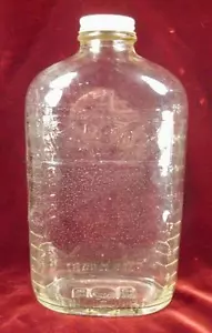 Kühlschrank Wasserflasche Klarglas Pfirsich oder Kirschen geprägt Vintage (O) - Bild 1 von 11