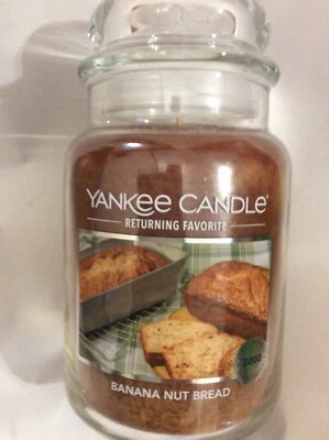 Yankee Candle Banana Nut Bread Large Jar 22oz NEW! Cozy Home Baking Walnut - Image 1 of 2