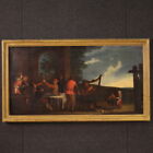 Painting oil on canvas genre scene bamboccianti antique framework 17th century