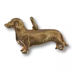 Dachshund Solid 14K Gold Pendant - Picture 1 of 4