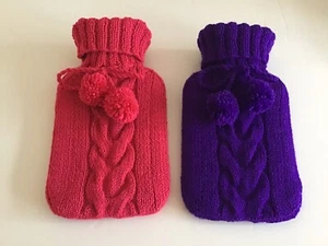 kleine handgestrickte Heißwasserflasche Deckel und Flasche, 750ml Flasche - Bild 1 von 5