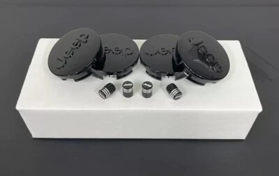 Jeep Wheel Center Caps & Tire Air Caps Black Cherokee Wrangler Liberty Compass - Image 1 of 4