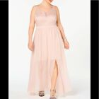 Women’s Formal Dress Plus Size 20W 22W MORGAN & CO Blush Pink Lace Formal Sheath