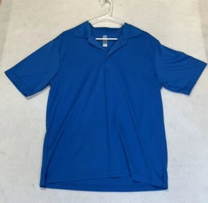 PGA Tour Golf Polo Shirt Mens Medium M Solid Blue Casual Work Dry - Picture 1 of 8