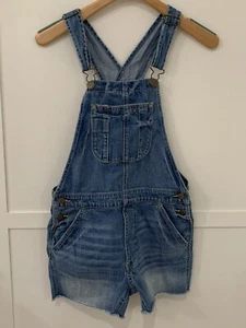 American Eagle Shortalls Overalls Bibs Jean Shorts Sz XS Womens Distressed - Picture 1 of 6