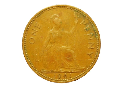 Moneda de un centavo 1961 Reino Unido #1 Foto 1 de 2