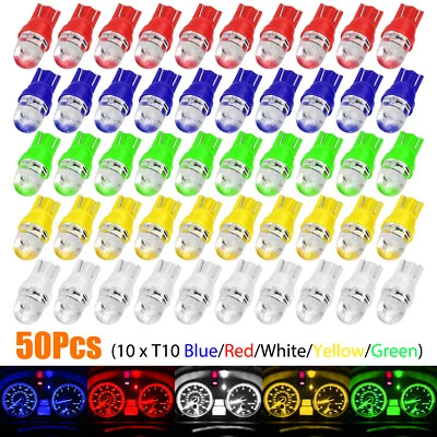 50PCS T10 194 168 2825 LED Speedometer Instrument Gauge Cluster Dash Light Bulbs - Image 1 of 4