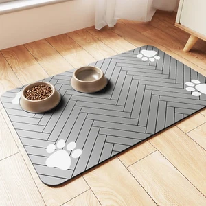 Pet Feeding Mat-Absorbent Pet Placemat for Food and Water Bowl, with Waterproof - Picture 1 of 12
