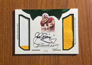 2016 Panini Flawless Greats John Riggins Dual Patch Auto Emerald /5
