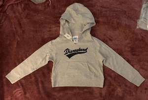 NWT Vintage Disney Disneyland Resort Gray Hoodie Kangaroo Pocket Child S 6 6X - Picture 1 of 7
