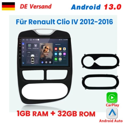 Für Renault Clio IV 2012-2016 Carplay Autoradio Android13.0 GPS NAVI BT SWC DAB+ - Bild 1 von 4