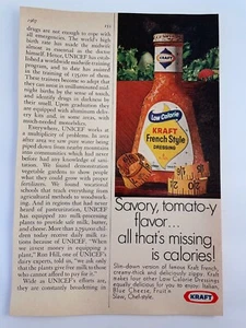 Kraft French Style Low Calorie Dressing Ad 1967 Savory Tomato-y Flavor - Picture 1 of 2