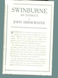 SWINBURNE AN ESTIMATE John Drinkwater HB/DJ 1913 Vintage Literary Criticism - Imagen 1 de 2