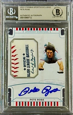 Pete Rose Signed 2023 Fiterman Sports Exclusive Card Beckett BAS 15989712 - Image 1 of 2