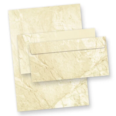 Briefpapier marmoriert 10 Sets mit Umschlag braun Marmorpapier