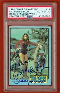 1980 Donruss Dukes of Hazzard 23 Daisy Duke Catherine Bach signed Auto POP 1 - Bild 1 von 2