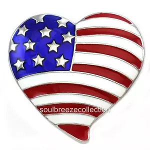 Broche Corazón Tono Plateado Bandera de EE. UU. Pin Día de San Valentín Diseñador Moda Joyería a1 - Imagen 1 de 1