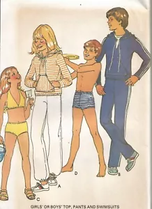 5562 McCalls Patrón de Costura SIN CORTAR Niños Niñas Top Pantalones Traje de Baño De Colección Años 70 - Imagen 1 de 4