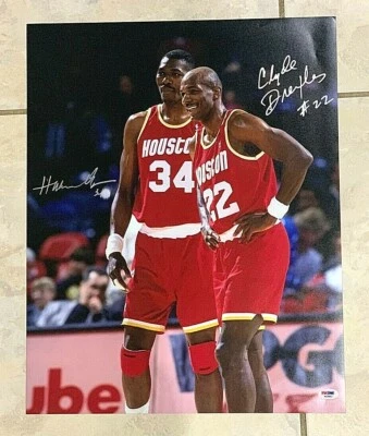 Clyde Drexler/Hakeem Olajuwon Signed 16X20 Photo PSA/DNA Auto HOF - Image 1 of 2
