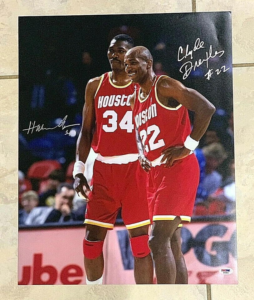 Clyde Drexler/Hakeem Olajuwon Signed 16X20 Photo PSA/DNA Auto HOF - Image 1 of 2