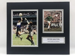 RARE Peter Shilton England Signed Photo Display + COA AUTOGRAPH MARADONA - Picture 1 of 3
