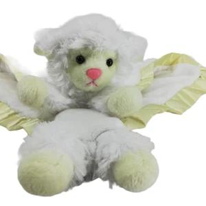 Aurora Baby Lamb Sheep Plush Lovey Lovie Satin Fleece Security Blanket White - Picture 1 of 7