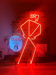 Coors Light Walking Man Neon Sign Beer Light 💡Light Up Advertising Brewery Sign - Picture 1 of 7