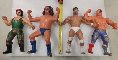RARE Vintage 1980s WWF Titan Toy Sports 8" Rubber Wrestling Figures Lot. See Ad  - Image 1 of 4